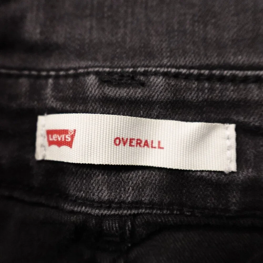 Levi's jeans bib overall‎ girl's 14 black denim red tab